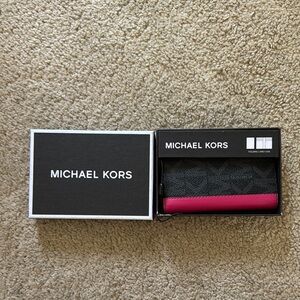 Michael Kors Black and Pink Wallet